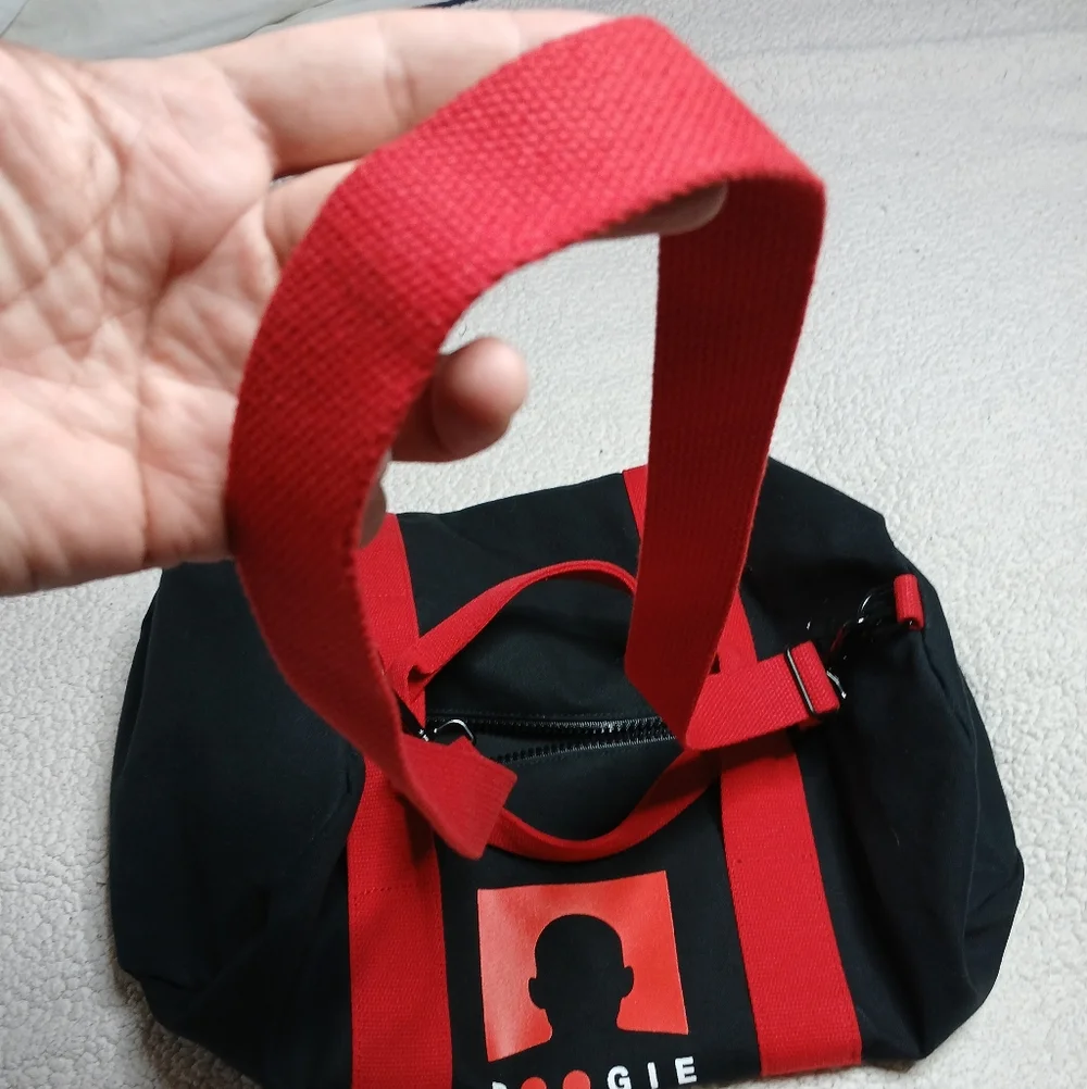 Boogie Chin Black Red Duffel Gym Travel Bag